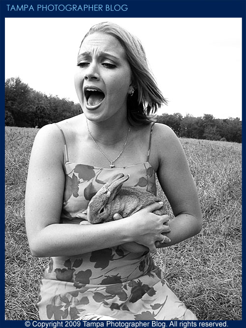 ... and the Bunny nibbled at one of my models during our 2002 modeling photography shootout event in  Riverview!