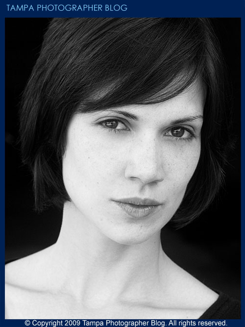 A headshot that I did for actress Dahlia Legault. Awesome girl, and she has done great with acting in films, too. I even have one of her independent films in the studio library!